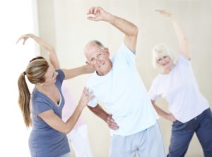 Senior man exercising