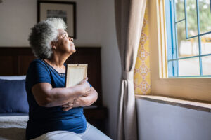 Senior Woman experiencing grief.